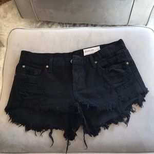Black jean shorts